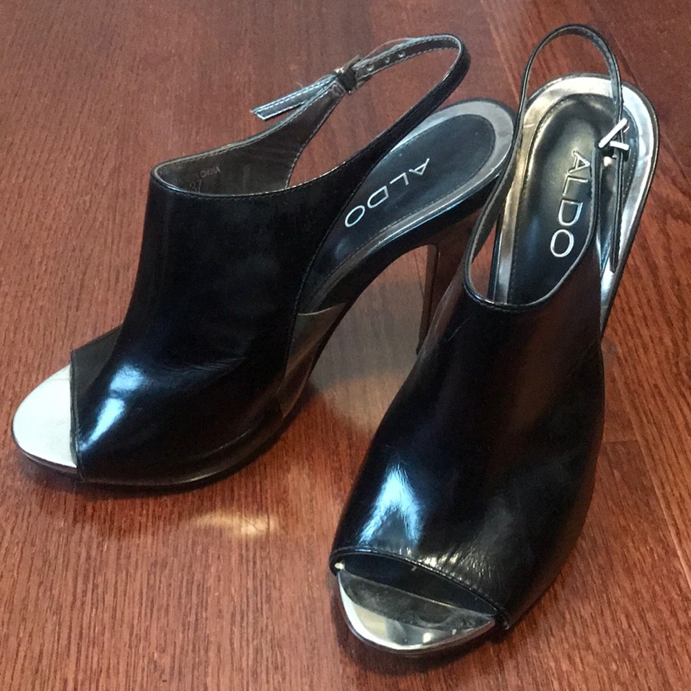 Open toed heels.